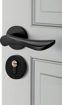 Modern handvat slot houten deurslot aluminium split hendelslot set mute, zwart deurhendel slot voor binneningang buitendeur