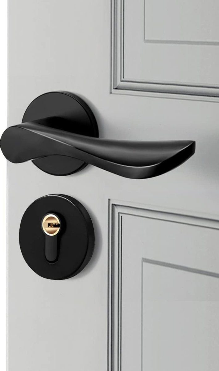 Levier de porte à levier de porte intérieure, utilisés pour serrure de  porte en bois, poignée de porte/avec clé pour buanderie, couloir, placard