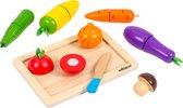 Educo Houten Speelgoed Groente - 7 stuks Groente - Sensorisch Speelgoed Groente snijden - Incl. Accessoires voor Speelgoed Keuken - Educatief Speelgoed Eten - Vanaf 3 jaar
