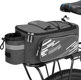 Fahrradtasche 12L für Gepäckträger Wasserfest Reflektierend Tragegurt Abnehmbar Isoliert Kühltasche 5 Fächer Schwarz Grau Gepäck Tasche