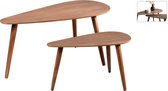 In & Out Deco table d'appoint - ensemble de tables basses ovale plaqué noyer