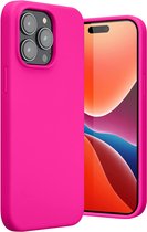 Casemania Hoesje Geschikt voor Apple iPhone 15 Pro Max Neon Roze - Liquid Siliconen Back Cover