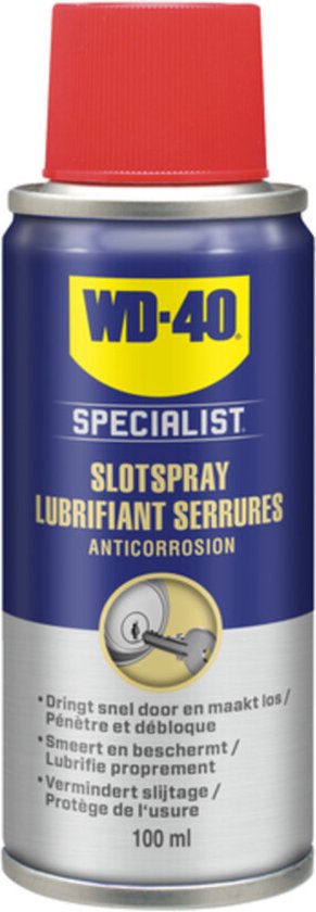 WD-40 Specialist® Slotspray - 100ml - Sloten Spray - Smeermiddel - Smeermiddel voor alle soorten sloten - WD-40