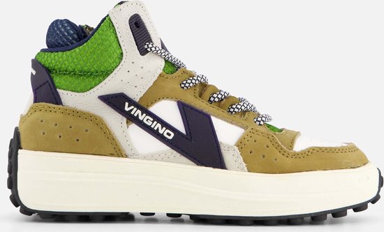 Vingino Vito Mid Sneakers groen Leer - Maat 35