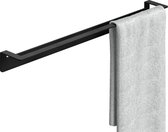 Barre porte-serviettes inox sans perçage 60cm noir - porte-serviettes salle de bain autocollant