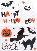 Folat - Raamstickers Halloween BoOo! - Halloween Karakters - 18 stickers - Halloween - Halloween Decoratie - Halloween Versiering