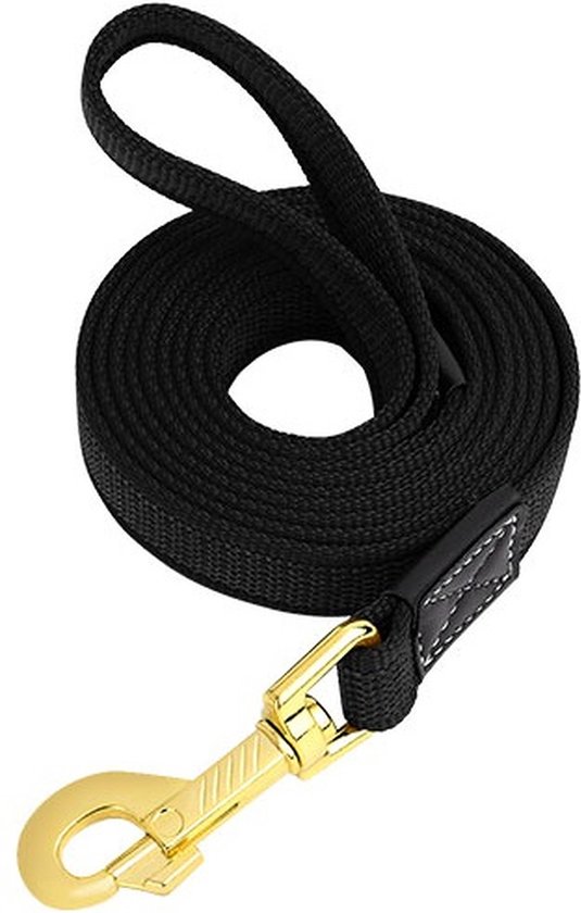 Honden lijn - Lange lijn - Lange riem - Wandelen - Uitlaten - Speuren - Antislip - Trainingslijn - 5 meter - Zwart