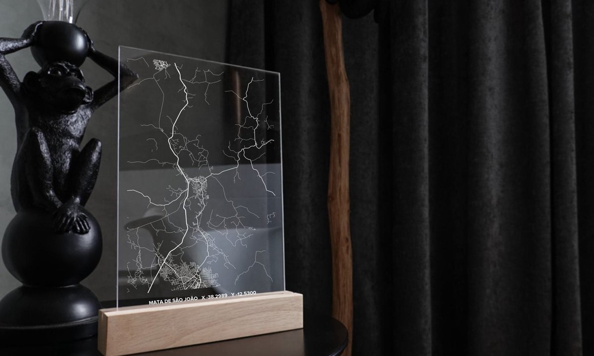 Mata de São João kaart op plexiglas | poster van je stad - vensterbankdecoratie - wanddecoratie