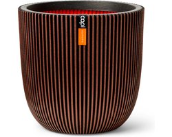 Capi Europe - Bloempot bol Groove NL - 43x41 - Koper - Bloempot voor binnen en buiten - Levenslang garantie - Breukbestendig - 100% Recyclebaar - CO2 Neutraal geproduceerd - KGVCO933