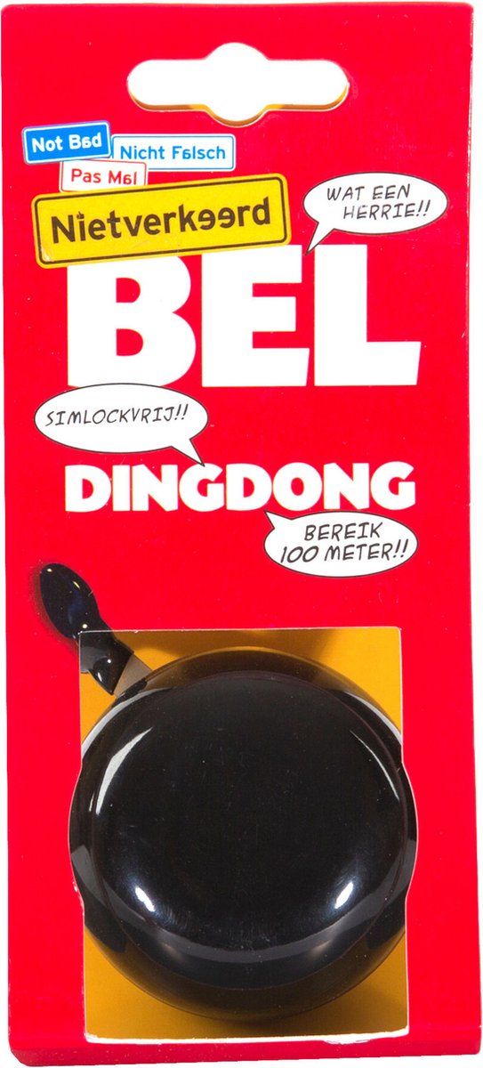 Fietsbel Ding-Dong NietVerkeerd ø60mm - zwart van Merkloos — afbeelding 4