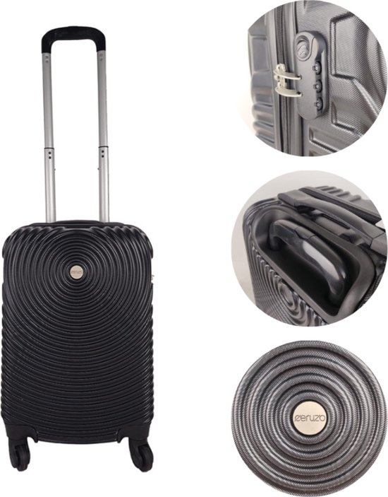 Ceruzo Handbagage Koffer - Trolley - 28L - 51.5 cm - Spinnerwielen 360°- Cijferslot-Zwart-Reiskoffer