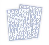 Letter stickers / Plakletters - Stickervellen Set - Wit - 3cm hoog - Geschikt voor binnen en buiten - Standaard lettertype - Mat