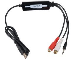 Ezcap EZCAP216 USB Audio converter - Analoog naar digitaal - 2xRCA - 1x 3,5mm AUX - USB 2.0