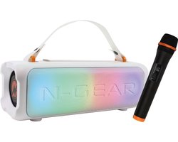 N-Gear Blazooka 703W - Bluetooth Speaker - Karaoke Set - Partybox met Microfoon - Wit