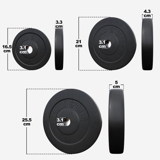 Gorilla Sports Halterschijf - 10 kg - Kunststof