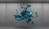 Fotobehang - Vlies Behang - Turquoise Verf 3D - Kunst - 208 x 146 cm