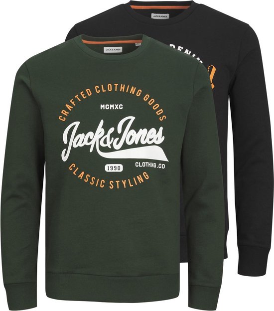 JACK & JONES Jcostance Sweat A Girocollo, Confezione Da 2 Felpe Uomo, Morbido Cotone, Autunno/Inverno