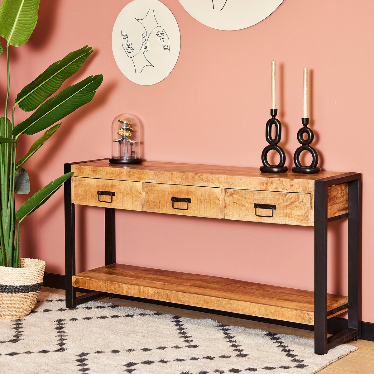 Meubels4nu - Wandkast Porto - 150cm - Mangohout - Sidetable - Wandmeubel - Dressoir - Snelle levering