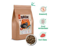 BROK Hondenvoeding - Kip, Kalkoen & Zalm - 12 KG Graanvrij Hondenvoer - BROK Voor Puppies - Gezonde Hondenvoeding - Licht Verteerbaar Hondenvoer - Hondenbrokken Met Veel Vlees - Premium Hondenvoer