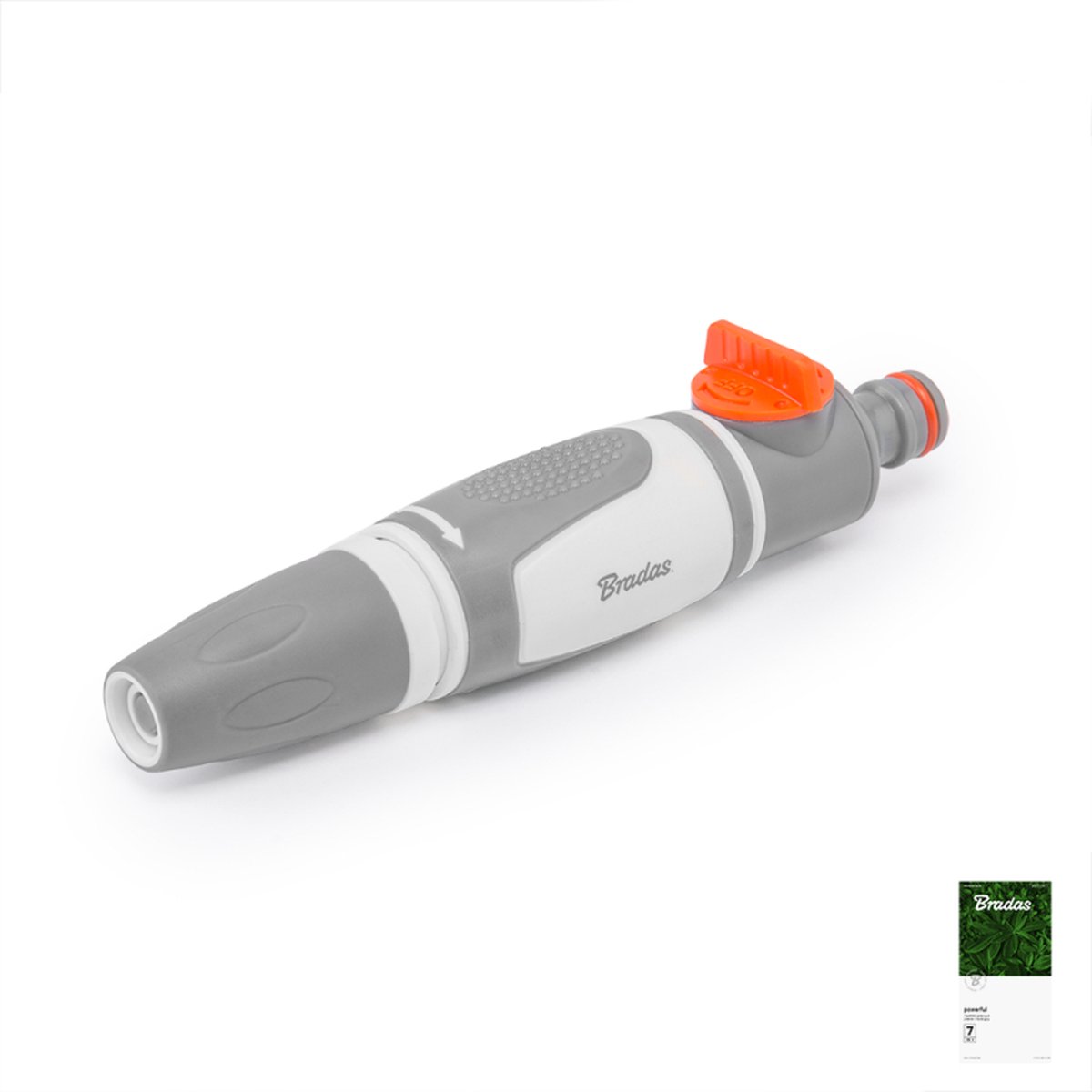 Bradas WHITE LINE Tuinspuit, verstelbare kop met klep - Spuitkop water