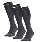 STOX Energy Socks - 3 Pack Everyday sokken voor Mannen - Premium Compressiesokken - Kleur: Donkergrijs-Wit - Maat: Large - 3 Paar - Voordeel - Mt 43-47