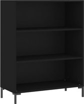 vidaXL - Boekenkast - 69,5x32,5x90 - cm - bewerkt - hout - zwart