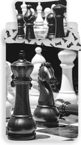 Sweet Home Dekbedovertrek – Chess Horse – 140 X 200 Cm Zwart/Wit