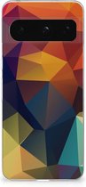 Siliconen Back Cover Google Pixel 8 Pro Doorzichtig Hoesje Polygon Color