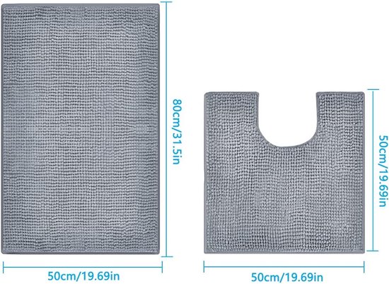 Teppich-Traum Badtapijt toilettapijt badmat set 2 stuks wasbaar