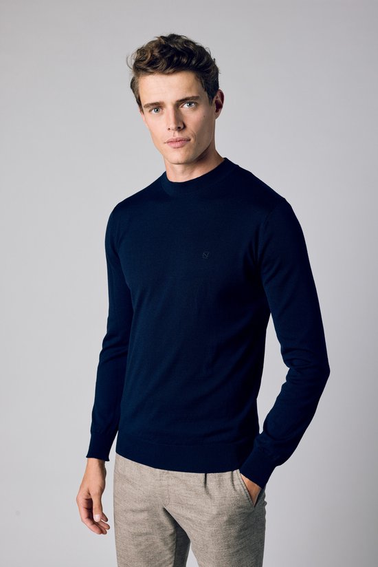 Pull Nils - Coupe Slim - Blauw - 3XL Grandes Tailles
