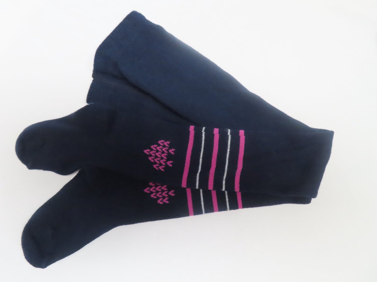 Dirkje - Maillot - Collant - Marine met fuchia hartjes- 3-4 jaar