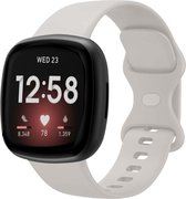 Strap-it Smartwatch bandje - siliconen horlogebandje geschikt voor Fitbit Versa 3 / Fitbit Versa 4 / Fitbit Sense / Fitbit Sense 2 - lichtbeige - Maat: Maat S