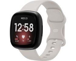 Strap-it Smartwatch bandje - siliconen horlogebandje geschikt voor Fitbit Versa 3 / Fitbit Versa 4 / Fitbit Sense / Fitbit Sense 2 - lichtbeige - Maat: Maat S
