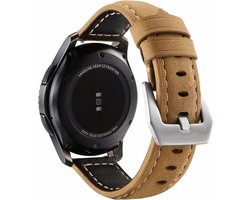 Strap-it Smartwatch bandje leer - leren bandje geschikt voor Huawei Watch GT 2 43mm / GT 3 42mm / GT 3 Pro 43mm - beige