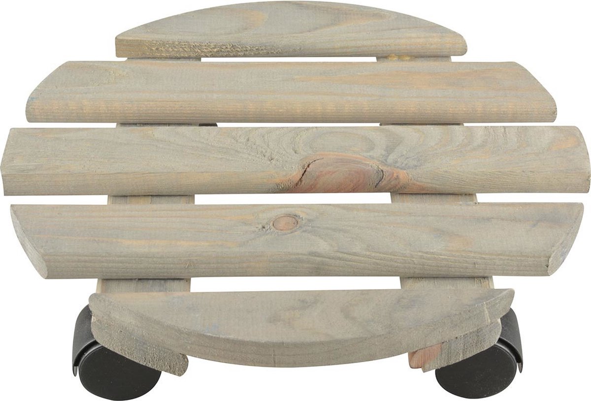 Esschert Design Plantentrolley - hout - 28 cm - tot 100 kg - trolley voor kamerplanten