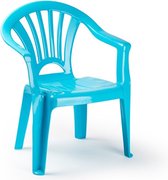 8x stuks kinder stoelen 50 cm - Lichtblauw - Tuinmeubelen - Kunststof binnen/buitenstoelen voor kinderen