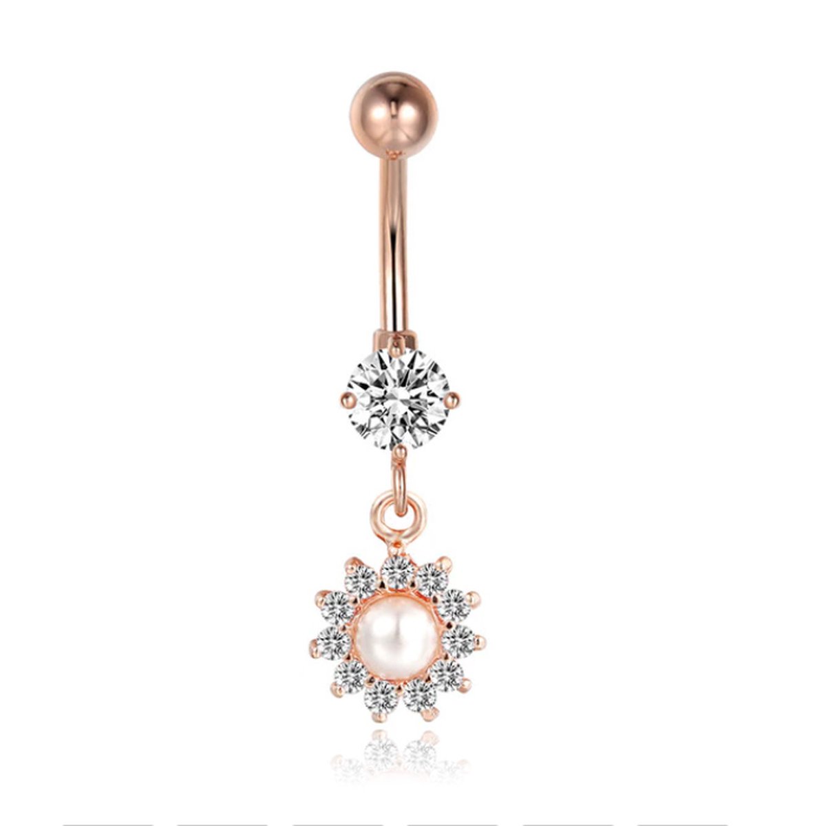 Cilla Navelpiercing met Hangertje - Zon Rose Goudkleurig