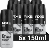 AXE Spray anti-transpirant noir - 6 x 150 ml - Pack économique