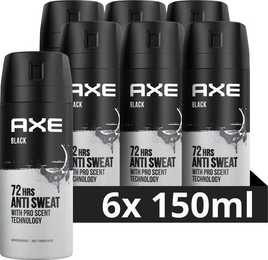 AXE Black Anti-Transpirant Spray - 6 x 150 ml - Voordeelverpakking | bol