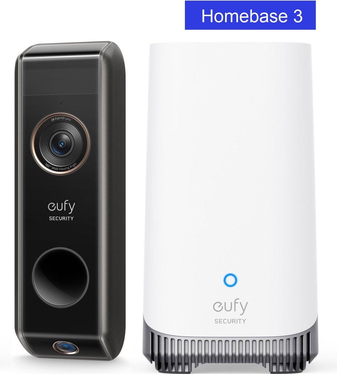 Eufy Video Deurbel Dual 2 Pro Inclusief HomeBase 3 Deurbelset