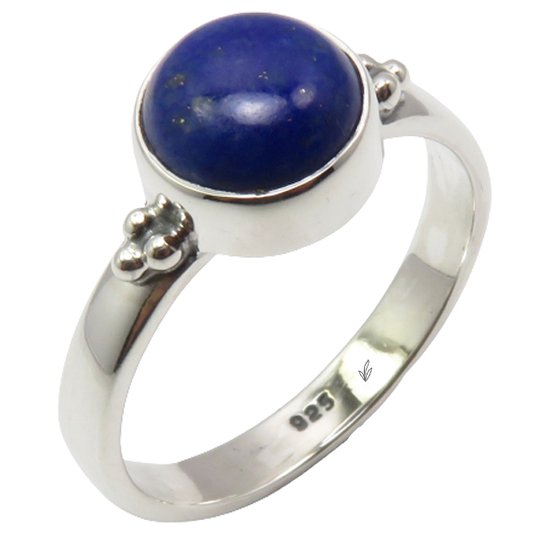 Natuursieraad -  925 sterling zilver lapis lazuli ring maat 18.25 mm - boho edelsteen sieraad - handgemaakt