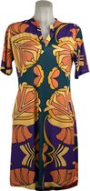 Angelle Milan - Vêtements de voyage pour femmes - Robe jaune/violette - Respirante - Sans rides - Robe durable - En 5 tailles ! - Taille XL