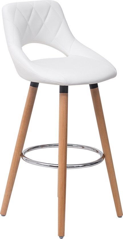 Chaise longue-chaise de Bar avec dossier- Wit - Chaises de Tabourets de bar - Office à Home - Cuisine salle à manger- Chaises de Café