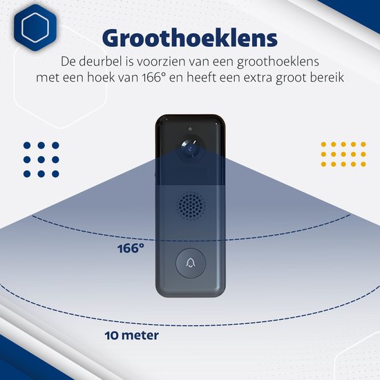 Teceye Deurbel draadloos Deurbel bedraad + 32GB SD kaart + Gong Zonder...