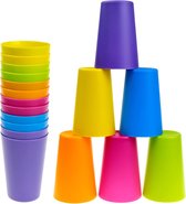Drinkbekers 12 Stuks 160 ml - Kleurrijke Plastic Bekers - Stabiele Herbruikbare Feestbekers - Voor Camping, Strand, Picknick, Feest