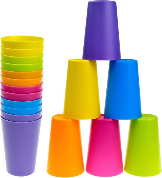 NUZEKY 50 stuks rode bekerset, herbruikbare plastic bekertjes