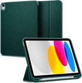Geschikt voor Spigen Urban Fit Apple iPad 10.9 Book Case Hoesje - Groen