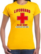 Bellatio Decorations lifeguard verkleed t-shirt dames - strandwacht/carnaval outfit - geel XXL