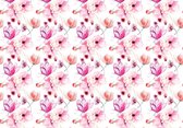 Fotobehang - Vlies Behang - Roze Bloemetjes - Bloemen - 208 x 146 cm