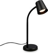 BRILONER - SKRIVA - Bedlamp, bureaulamp draaibaar, tafellamp GU10 voor thuiskantoor met snoerschakelaar, leeslamp, zwart